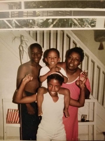 Sheila, Yulawnda, Gregory and Etienne in an early family photograph.